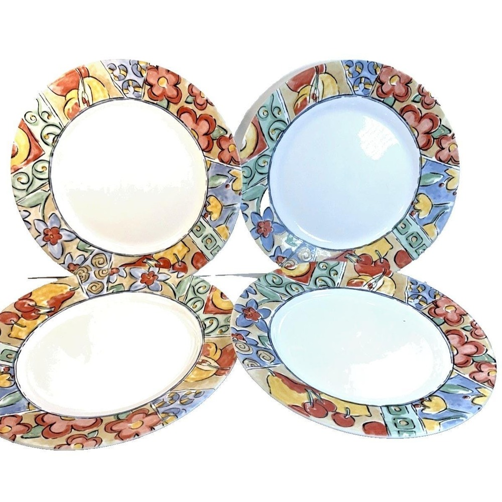 Set pf 4 Corelle (Corning) WATERCOLORS 10.75" Dinner Plate